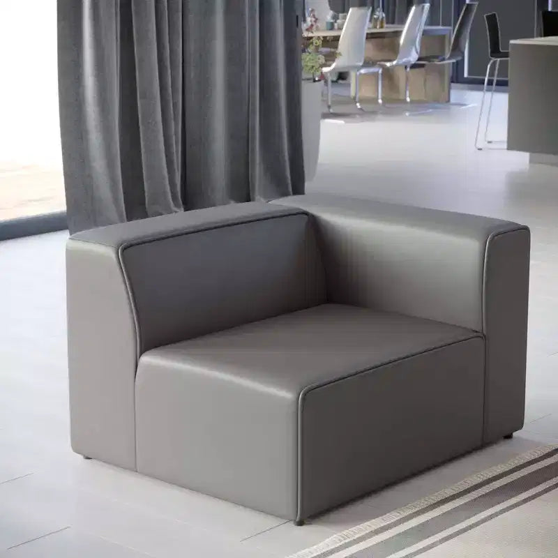 Fauteuil d'angle droit en cuir vegan Mingle - Modway