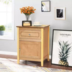 Costway Lot de 2 tables de chevet avec tiroir, table d'appoint, meuble de rangement blanc/naturel