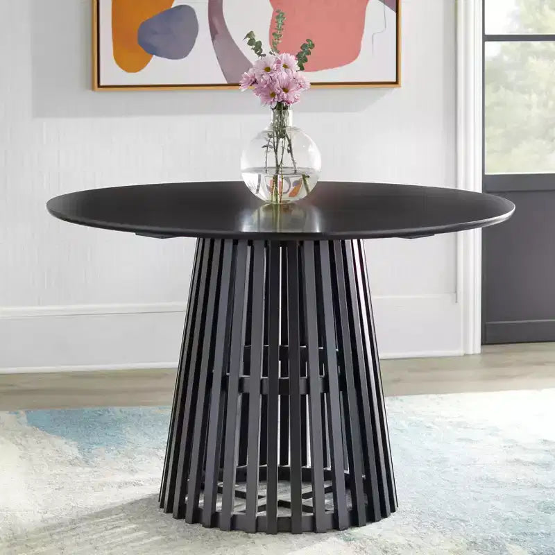 Lifestorey Pavia Table à manger ronde sur pied, style moderne du milieu du siècle