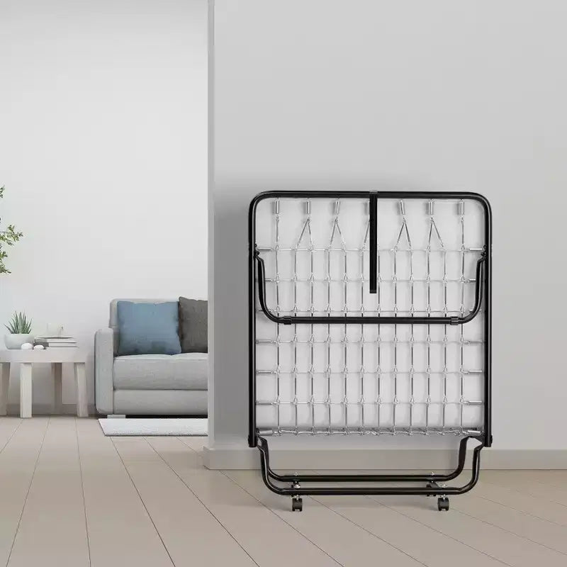 Lit pliant en métal Costway avec matelas en mousse à mémoire de forme, lit d'appoint, fabriqué en Italie