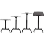 Pupitre mobile inclinable Cruizer 360 avec réglage pneumatique de la hauteur, support noir Steady