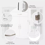 Buffet de rangement Costway, meuble console avec tiroirs et porte vitrée pour cuisine ou salle à manger