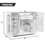 Buffet de rangement Costway, meuble console avec tiroirs et porte vitrée pour cuisine ou salle à manger