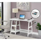 Bureau tréteau Designs2Go avec station de recharge et étagères - Breighton Home