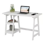 Bureau tréteau Designs2Go avec station de recharge et étagères - Breighton Home