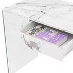 Bureau en verre 42 SoHo avec station de charge – Breighton Home