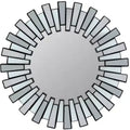 Northlight 25.5 Round Matte Black Aztec Sunburst Wall Mirror