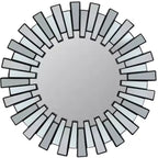Northlight 25.5 Round Matte Black Aztec Sunburst Wall Mirror