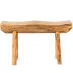 Banc d'appoint d'entrée rustique en bois sculpté Vintiquewise à bord naturel