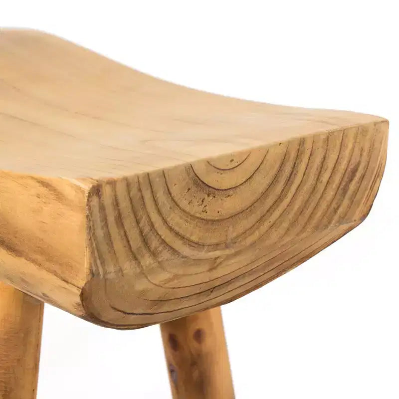 Banc d'appoint d'entrée rustique en bois sculpté Vintiquewise à bord naturel