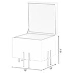 Pouf de rangement carré en velours Fabulaxe avec pieds dorés