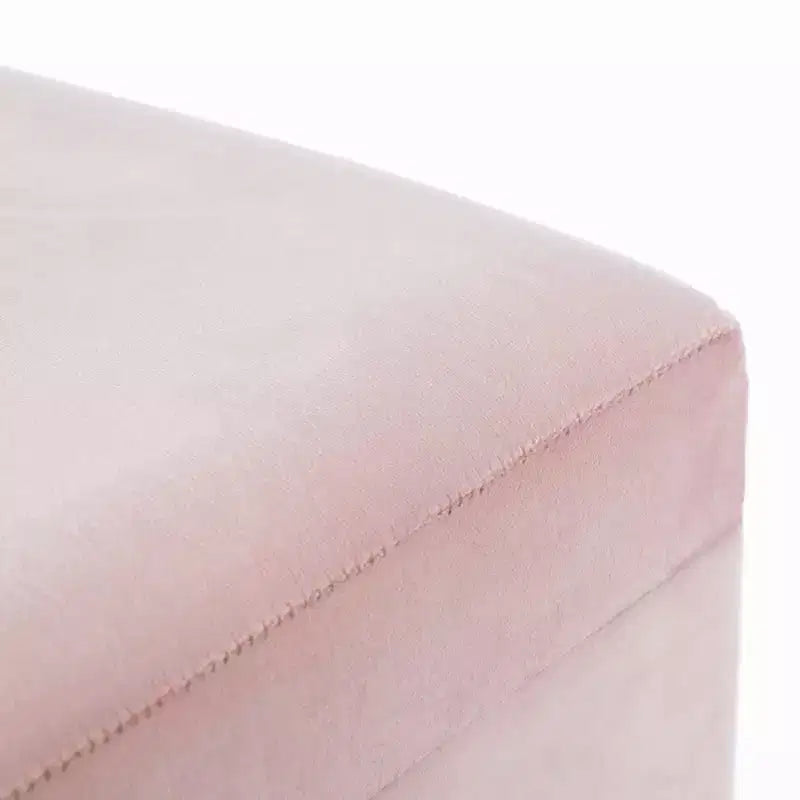 Pouf de rangement carré en velours Fabulaxe avec pieds dorés