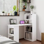 Bureau d'ordinateur moderne compact HOMCOM avec 6 étagères de rangement, table d'écriture et station de travail avec bibliothèque pour bureau à domicile
