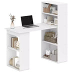 Bureau d'ordinateur moderne compact HOMCOM avec 6 étagères de rangement, table d'écriture et station de travail avec bibliothèque pour bureau à domicile