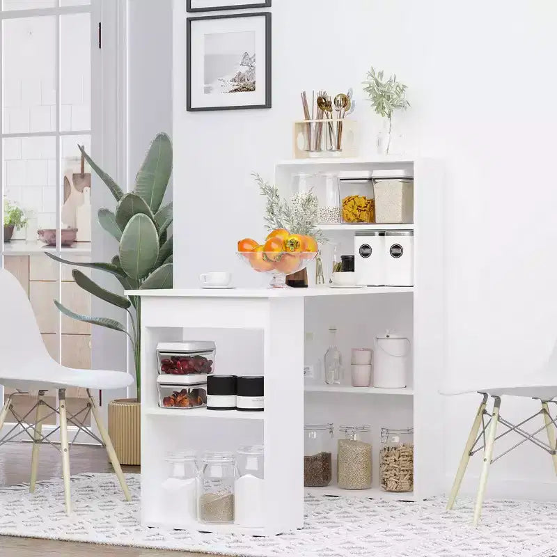 Bureau d'ordinateur moderne compact HOMCOM avec 6 étagères de rangement, table d'écriture et station de travail avec bibliothèque pour bureau à domicile