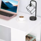 Bureau d'ordinateur moderne compact HOMCOM avec 6 étagères de rangement, table d'écriture et station de travail avec bibliothèque pour bureau à domicile
