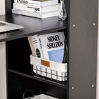 Bureau d'ordinateur moderne compact HOMCOM avec 6 étagères de rangement, table d'écriture et station de travail avec bibliothèque pour bureau à domicile