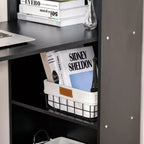Bureau d'ordinateur moderne compact HOMCOM avec 6 étagères de rangement, table d'écriture et station de travail avec bibliothèque pour bureau à domicile
