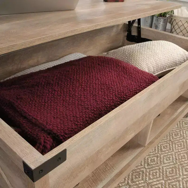 Table basse relevable Sauder Bridge Acre Rustic Farmhouse