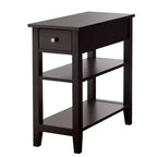 Costway Lot de 2 tables de chevet à 3 niveaux avec double étagère marron