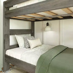 Max & Lily Lit superposé jumeau sur jumeau, lits superposés pour enfants en bois massif de style ferme
