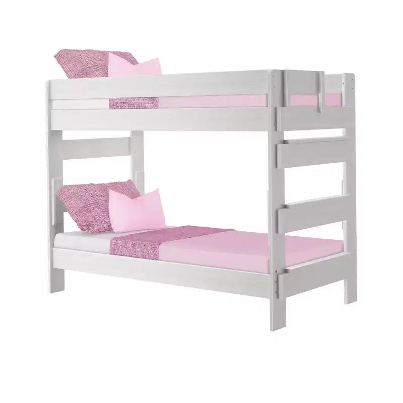 Max & Lily Lit superposé jumeau sur jumeau, lits superposés pour enfants en bois massif de style ferme