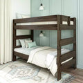 Max & Lily Lit superposé jumeau sur jumeau, lits superposés pour enfants en bois massif de style ferme