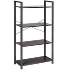 Costway 4-Tier Bookshelf Industrial Bookcase Diaplay Shelf Storage Rack Rustic Brown\Black