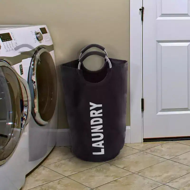 Panier à linge, Grand sac à linge pliable en toile avec poignées rondes pour un transport pratique par Hastings Home (pour la maison, la chambre d'enfant et les dortoirs)