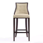Tabouret de bar Fifth Avenue en bois de hêtre rembourré avec revêtement en similicuir - Manhattan Comfort