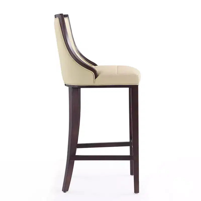 Tabouret de bar Fifth Avenue en bois de hêtre rembourré avec revêtement en similicuir - Manhattan Comfort