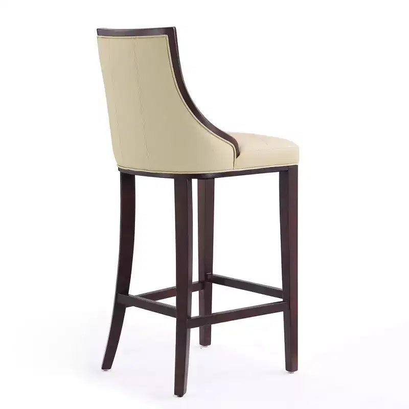 Tabouret de bar Fifth Avenue en bois de hêtre rembourré avec revêtement en similicuir - Manhattan Comfort