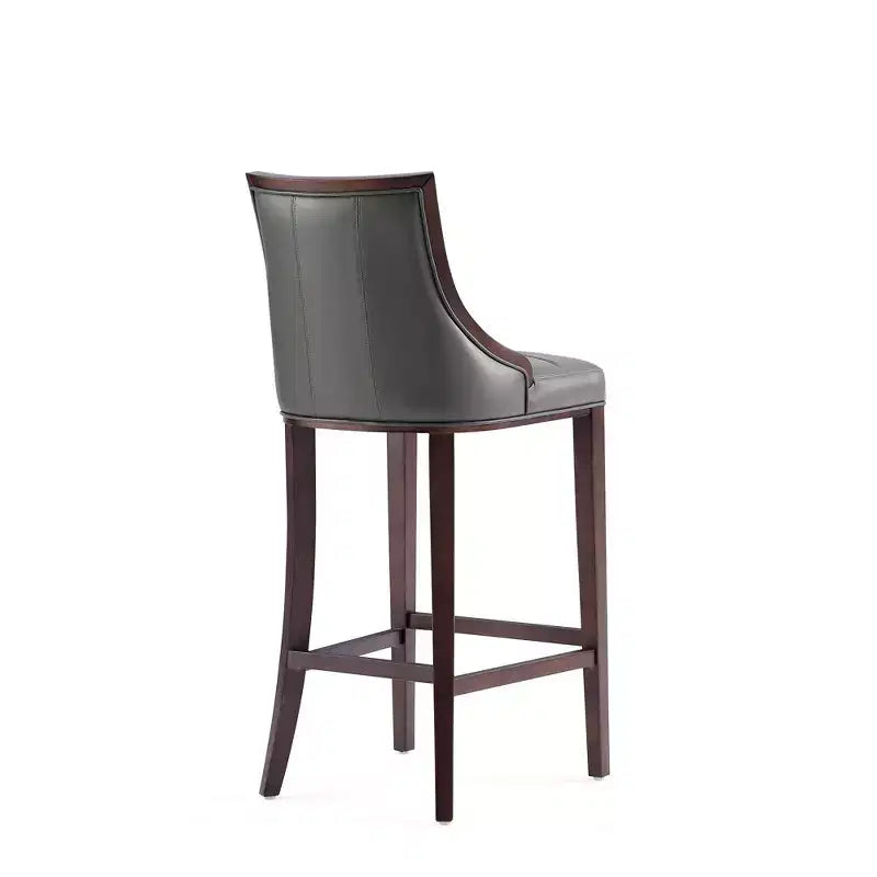 Tabouret de bar Fifth Avenue en bois de hêtre rembourré avec revêtement en similicuir - Manhattan Comfort