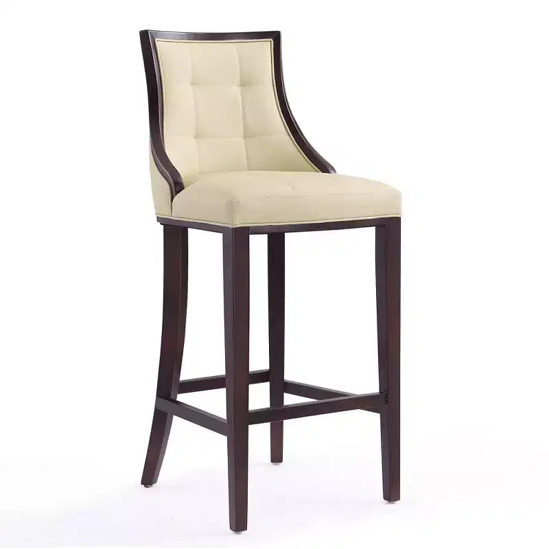 Tabouret de bar Fifth Avenue en bois de hêtre rembourré avec revêtement en similicuir - Manhattan Comfort