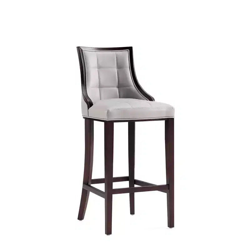 Tabouret de bar Fifth Avenue en bois de hêtre rembourré avec revêtement en similicuir - Manhattan Comfort