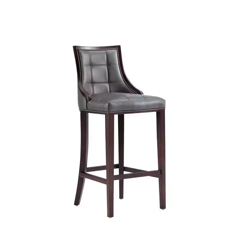 Tabouret de bar Fifth Avenue en bois de hêtre rembourré avec revêtement en similicuir - Manhattan Comfort