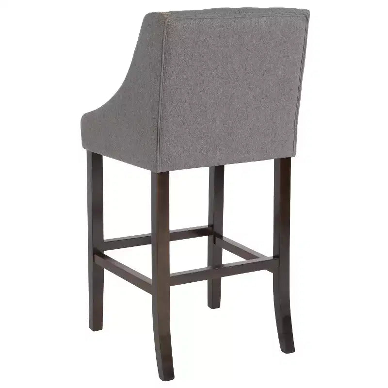 Tabouret de bar Merrick Lane 30 po de hauteur, rembourré, style transitionnel, capitonné avec garniture cloutée décorative