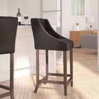 Tabouret de bar Merrick Lane 30 po de hauteur, rembourré, style transitionnel, capitonné avec garniture cloutée décorative