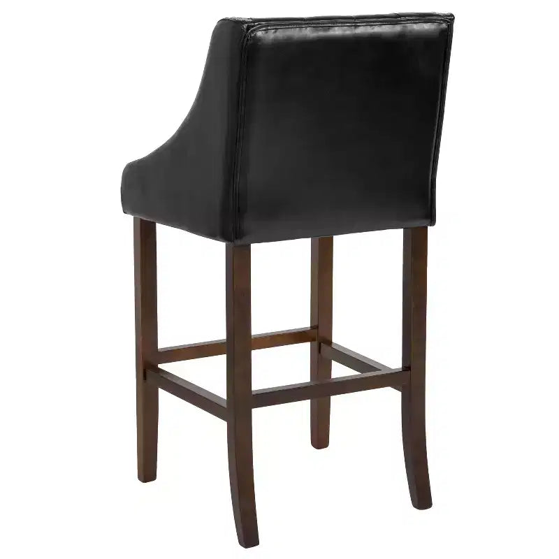 Tabouret de bar Merrick Lane 30 po de hauteur, rembourré, style transitionnel, capitonné avec garniture cloutée décorative