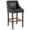 Tabouret de bar Merrick Lane 30 po de hauteur, rembourré, style transitionnel, capitonné avec garniture cloutée décorative