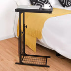Costway Table d'appoint de canapé réglable en hauteur, table de snack, table basse coulissante avec roulettes
