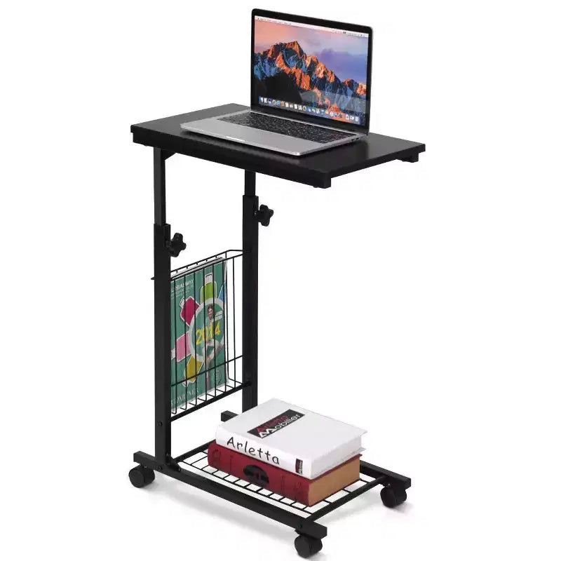 Costway Table d'appoint de canapé réglable en hauteur, table de snack, table basse coulissante avec roulettes