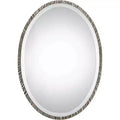 Uttermost Oval Vanity Accent Wall Mirror Modern Polished Nickel Metal Frame 20 Wide for Bathroom Bedroom Living Room Home Office