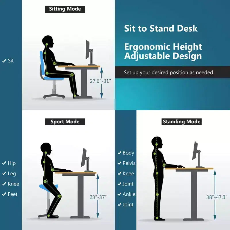 Bureau debout électrique Costway, réglable en hauteur, à double moteur