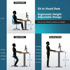 Bureau debout électrique Costway, réglable en hauteur, à double moteur