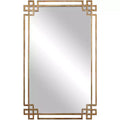 Uttermost Rectangular Vanity Accent Wall Mirror Industrial Plated Gold Metal Open Frame 23 Wide for Bathroom Bedroom Living Room