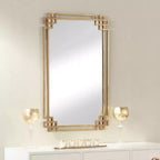 Miroir mural accent rectangulaire Uttermost, cadre ouvert en métal doré plaqué, style industriel, 23" de large, pour salle de bain, chambre à coucher, salon