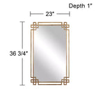 Miroir mural accent rectangulaire Uttermost, cadre ouvert en métal doré plaqué, style industriel, 23" de large, pour salle de bain, chambre à coucher, salon