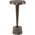 Uttermost Industrial Oxidized Bronze Round Drink Table 10 1/2 Wide Brown Gray Living Room Bedroom Bedside Entryway House Office