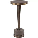 Uttermost Industrial Oxidized Bronze Round Drink Table 10 1/2 Wide Brown Gray Living Room Bedroom Bedside Entryway House Office